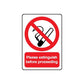 No smoking wall decal sticker with red circle slash and please extinguish text