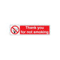 No smoking sign sticker: red bar text 'Thank you for not smoking' with no-smoking icon