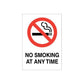 No smoking wall decal: red crossed cigarette icon, 'NO SMOKING AT ANY TIME'