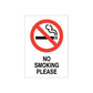 No smoking wall decal with red prohibition symbol and “No Smoking Please” text