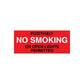 Red NO SMOKING wall decal with OR OPEN LIGHTS PERMITTED text