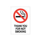No smoking wall decal with red circle, cigarette icon, and 'THANK YOU FOR NOT SMOKING'