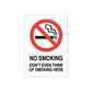 Red no smoking wall decal: cigarette icon with slash and “NO SMOKING” text