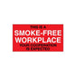 Red no smoking sign wall decal with "This is a smoke-free workplace" text