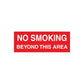 No Smoking beyond this area sign wall decal, red with white text