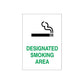 Designated smoking area wall decal with cigarette icon and green text