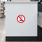 No smart phone sticker with red prohibition circle and phone icon