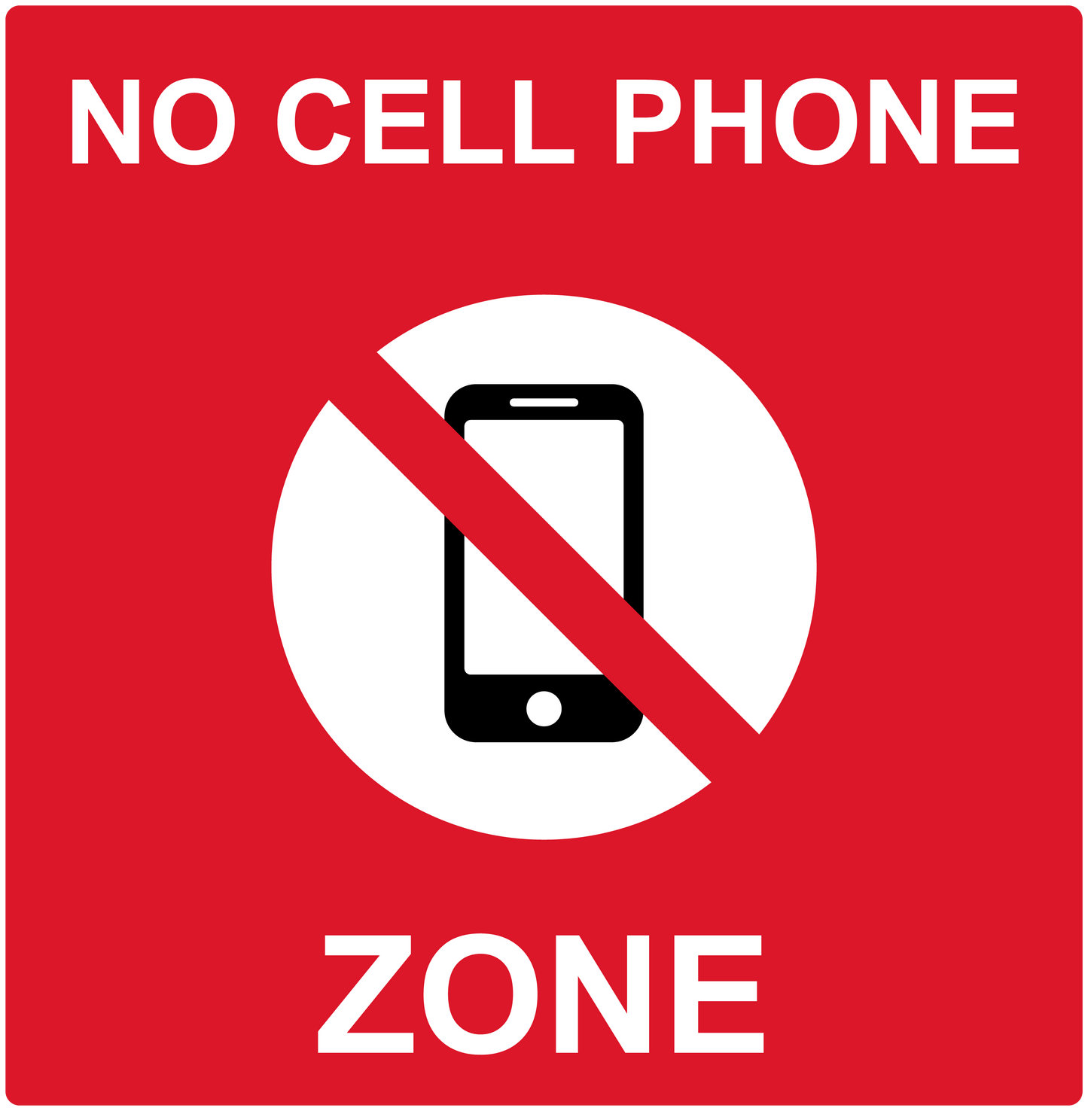 No Smart Phone Zone Sticker, isolated printed sticker artwork