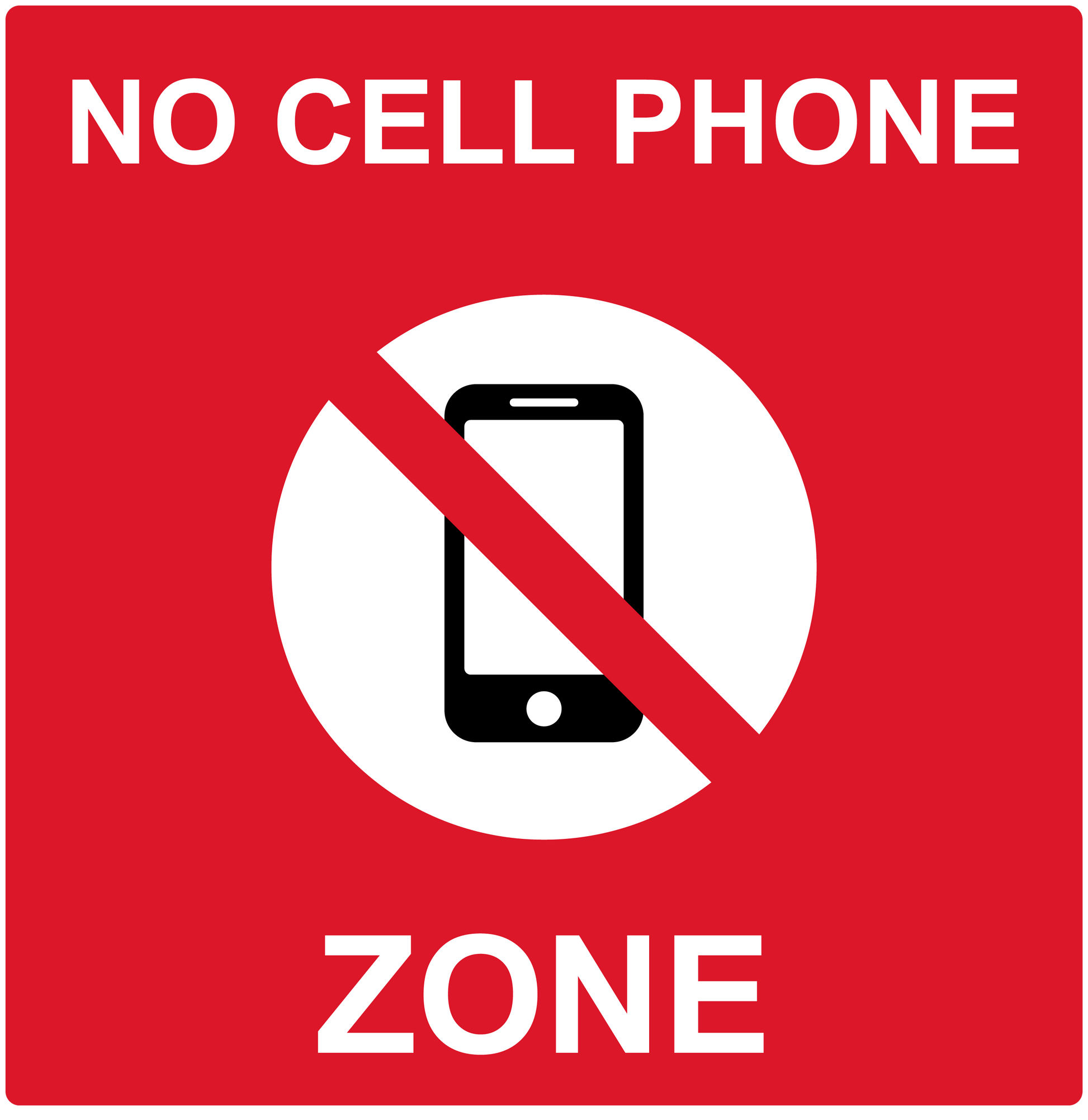 No Smart Phone Zone Sticker, isolated printed sticker artwork