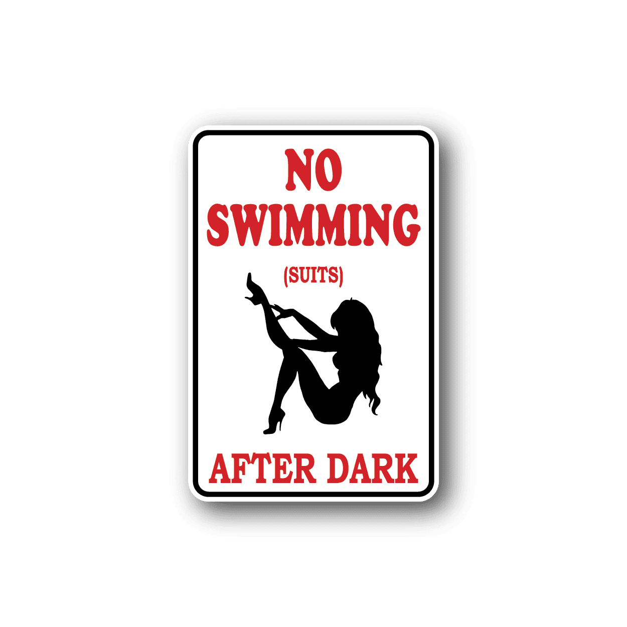 Image of No Swimming Suits Fun Sign Wall Decal - Vinyl Sticker - Car Sticker - Die Cut Sticker - CD119