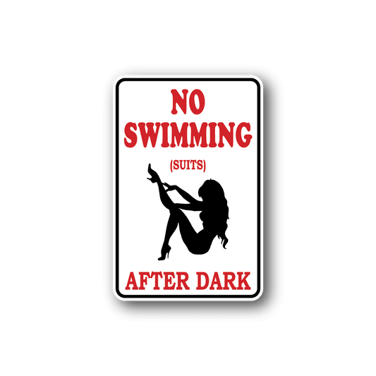 Image of No Swimming Suits Fun Sign Wall Decal - Vinyl Sticker - Car Sticker - Die Cut Sticker - CD119