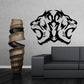 Tiger head wall decal with bold black tribal-style design