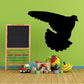 Black flying pigeon decal with wings spread