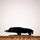 Warthog decal sticker, dark black animal silhouette