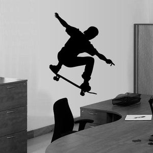 Black skateboarder silhouette decal