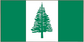 Norfolk Island flag sticker with green side bars and white center featuring a pine tree