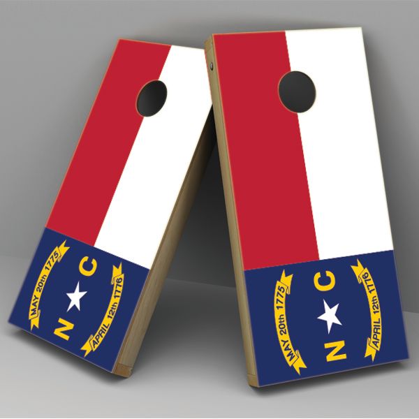 North Carolina Flag Cornhole Board Vinyl Decal Wrap