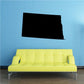 North Dakoda state decal, rectangular black vinyl wall sticker