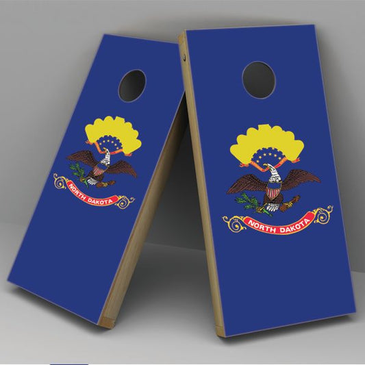 North Dakota Flag Cornhole Board Vinyl Decal Wrap