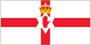 Northern Ireland flag sticker with red cross and crown over white background