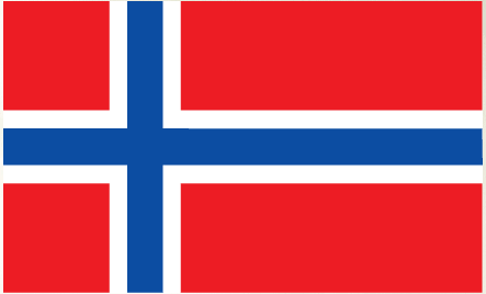 Norway flag sticker, rectangular red with blue Nordic cross
