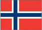 Square Norway flag sticker with red field, blue cross, and white border