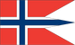 Norway flag sticker with white and blue Nordic cross on red, die-cut wedge shape