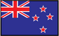 New Zealand flag sticker with Union Jack style cross and four red white stars on blue