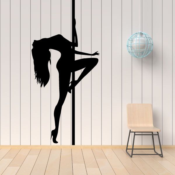 Image of Nude Pole Dancer Arching Back Decal