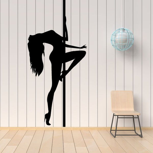 Image of Nude Pole Dancer Arching Back Decal