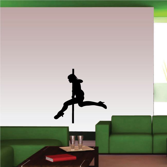 Image of Nude Pole Dancer in Heels Prancing Decal