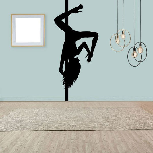 Image of Nude Pole Dancer Upside Down Grabbing Heel Decal