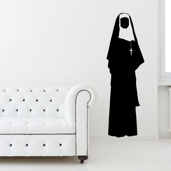 Image of Nun with Cross Decal