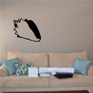 Ocean conch shell wall decal, black outline