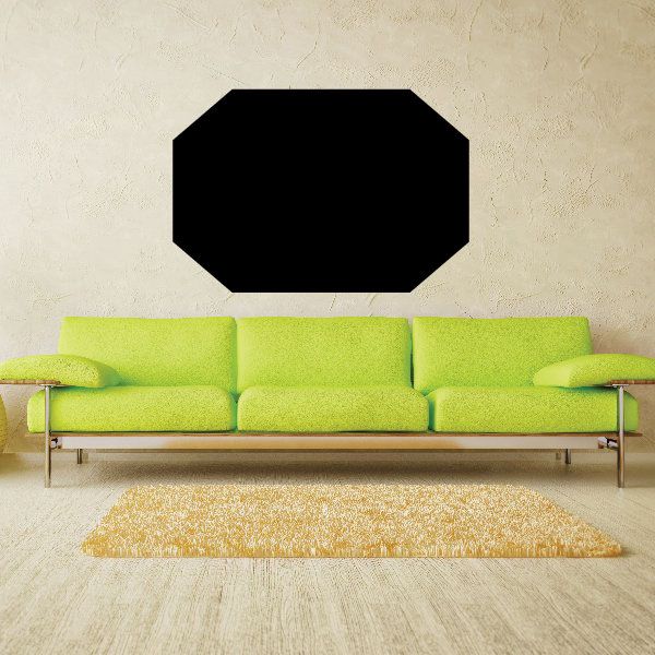 Octagon chalkboard jar label decal, black octagon shape