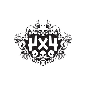 4x4 off-road skulls decal with XL4 lettering and skull-and-crossbones graphic