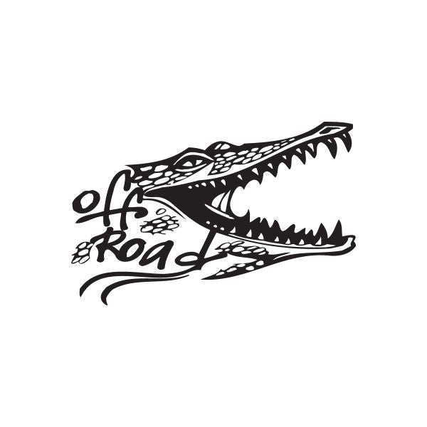 Alligator off-road decal with black-and-white graphic and “Off Road” text