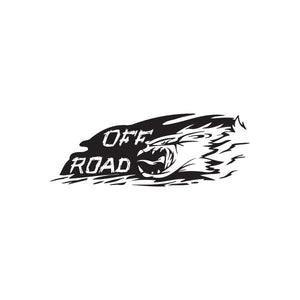 Angry dragon decal with OFF ROAD text and winged flame design