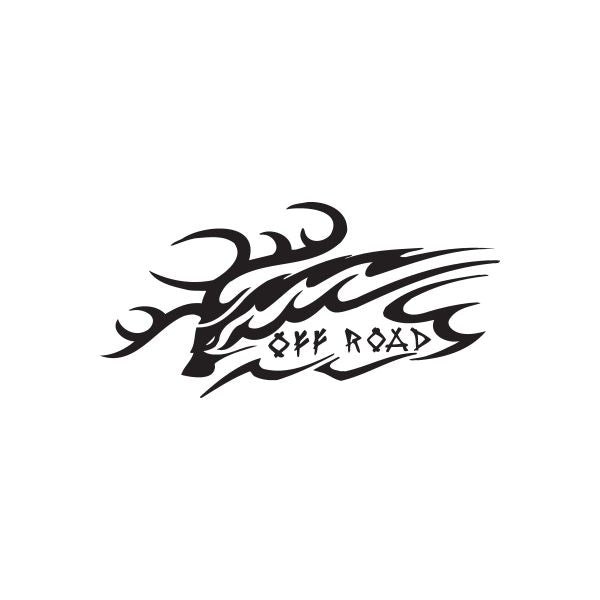 Off-road antlers decal with flame-style graphics