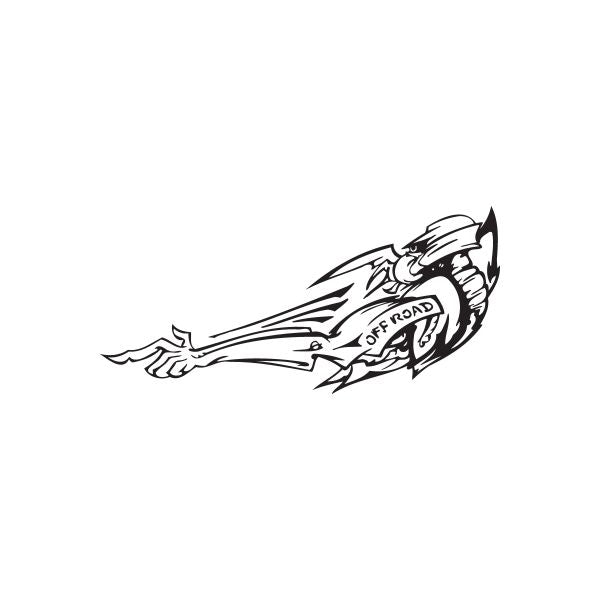 Off-road arm decal with black motocross-style eagle wing graphic