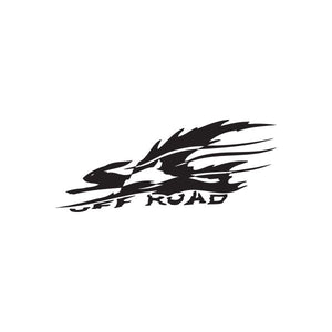 Black off-road bunny decal with flame trail and 'OFF ROAD' lettering