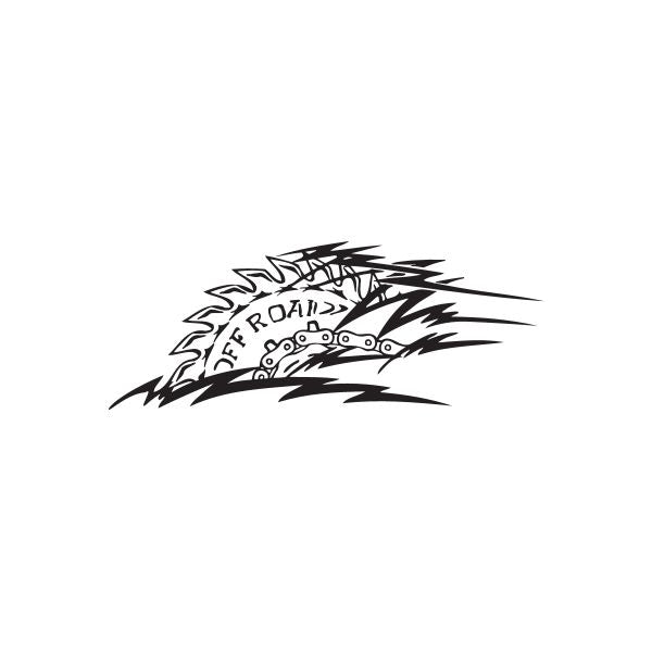 Off-road chain decal with "OFF ROAD" lettering and chain-link graphic