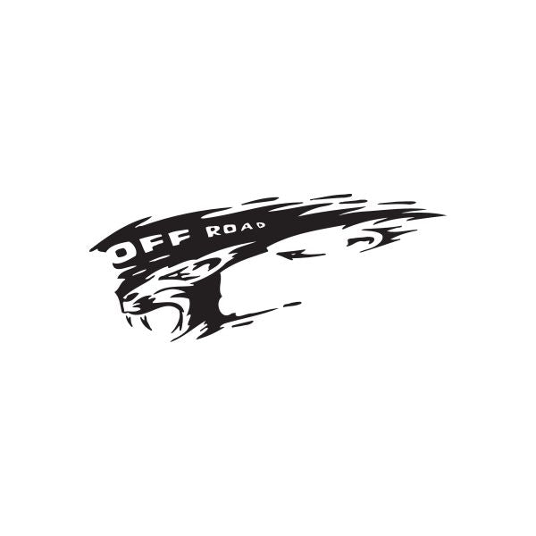 Black Off Road cougar decal with head graphic and "OFF ROAD" text