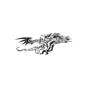 Off-road demon decal in black and white, roaring beast with road banner