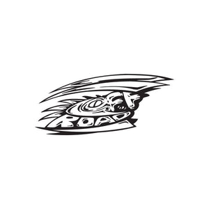 Off-road lizard decal, black and white tribal graphic