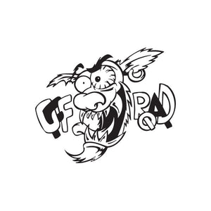 Off Road Nut decal sticker with black-and-white cartoon character and bold lettering