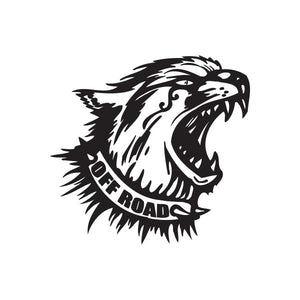 Off-road panther decal, black panther head with Off Roads text