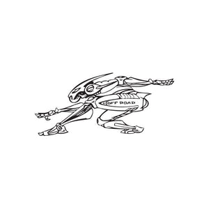 Black robot off-road decal with wrench-like arms and 'OFF ROAD' badge