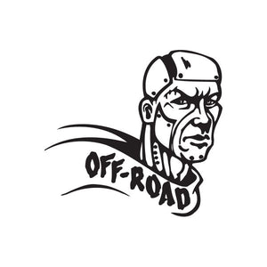 Off-road robot head decal, black graphic with OFF-ROAD text