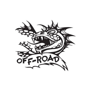 Off-road scaly dragon decal with black stylized dragon and OFF-ROAD text